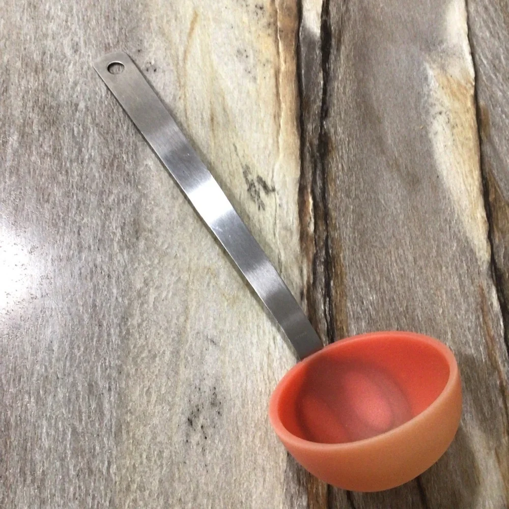 Stainless Steel Silicone Ladle Kitchen Utensil Heat Resistant Serving Spoon 11”